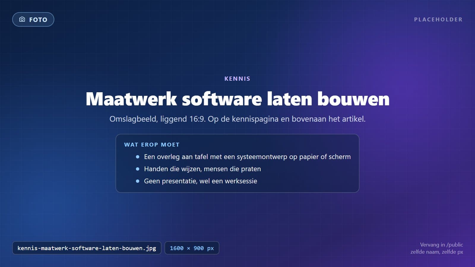 Een werksessie over het ontwerp van maatwerk software