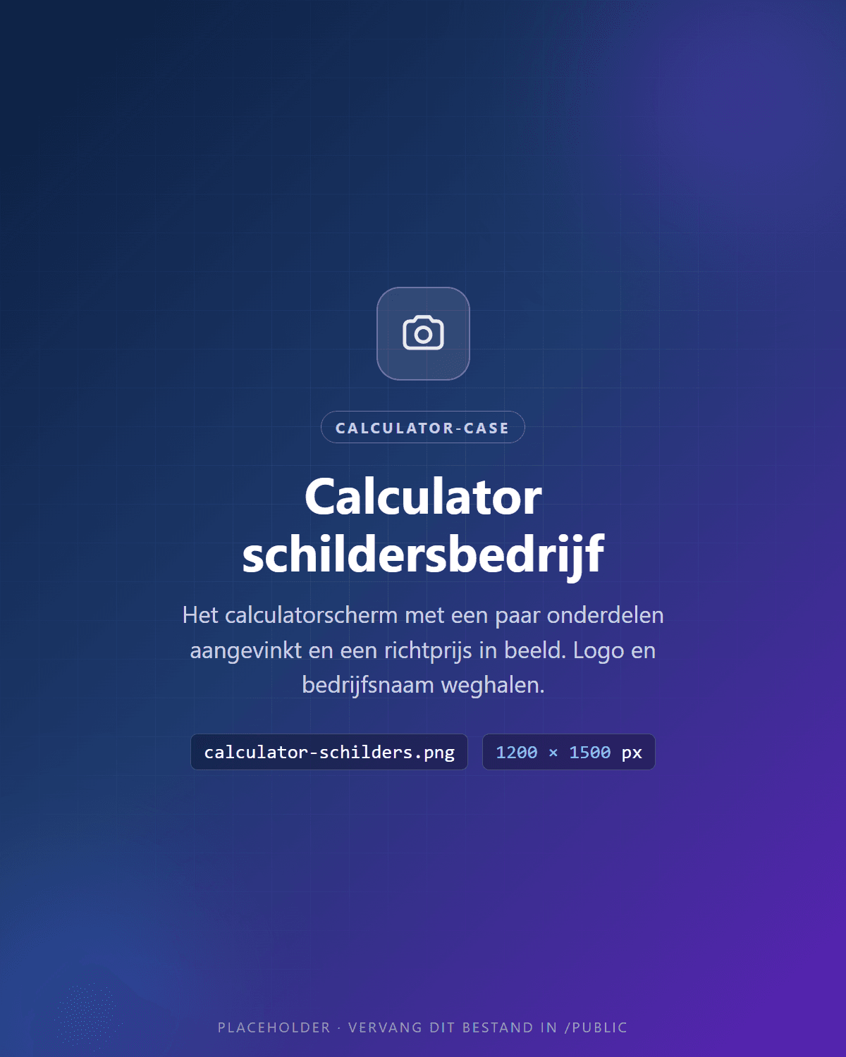 De richtprijscalculator van een schildersbedrijf