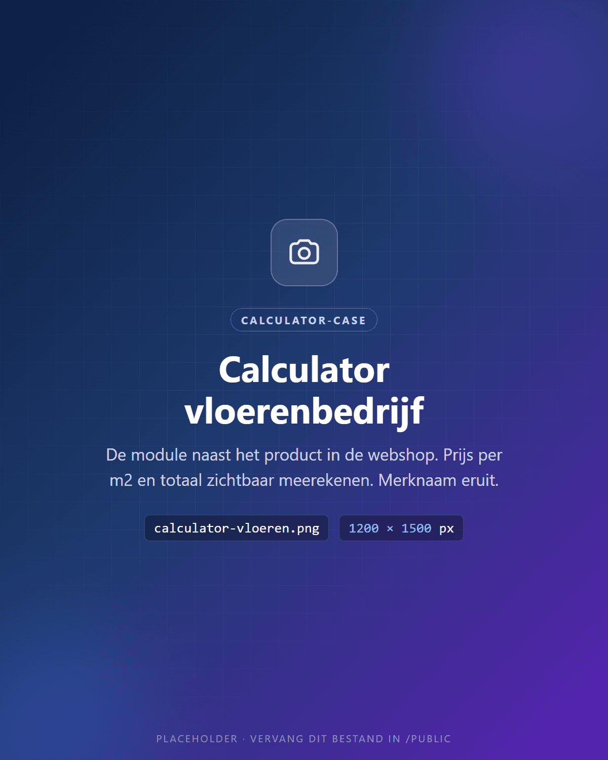 De vloerencalculator naast het product in de webshop