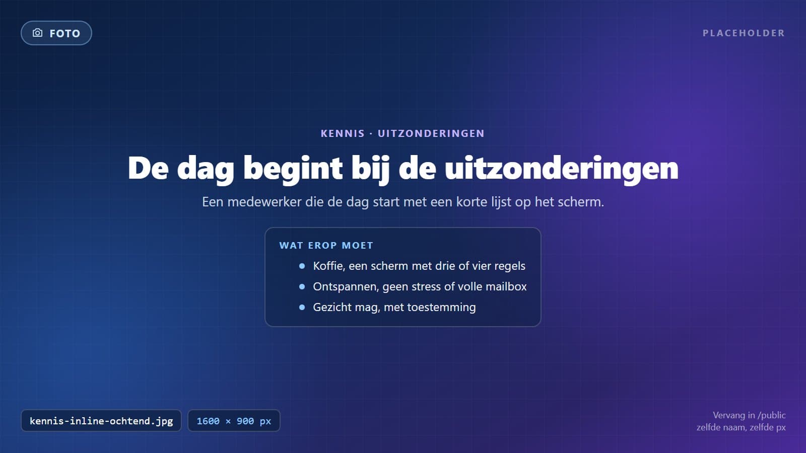 Een medewerker begint de dag met een korte lijst twijfelgevallen